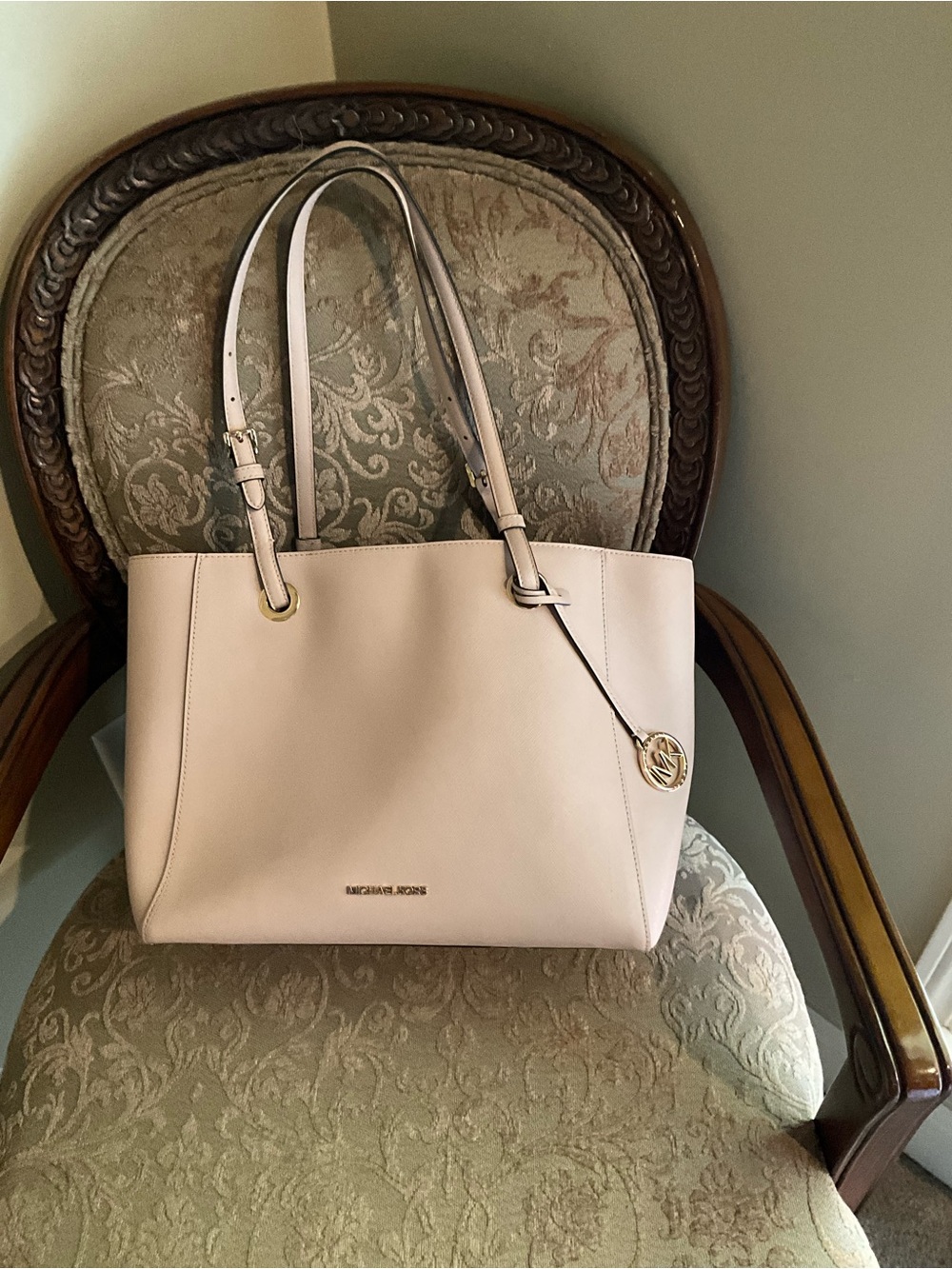 Michael Kors Blush Leather Tote with Gold Accents